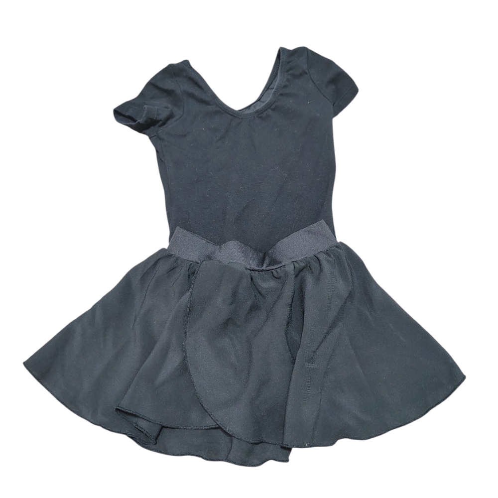 Stelle Black Ballet Dance Leotard‎ & Skirt Set Girls XXS 85